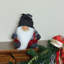 Décoration de table gnome 9,5 "gris anthracite et rouge