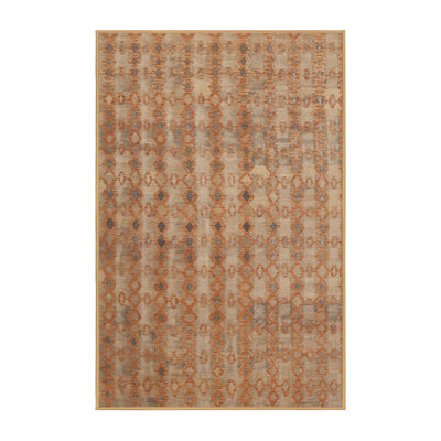Tapis géométrique orange / gris