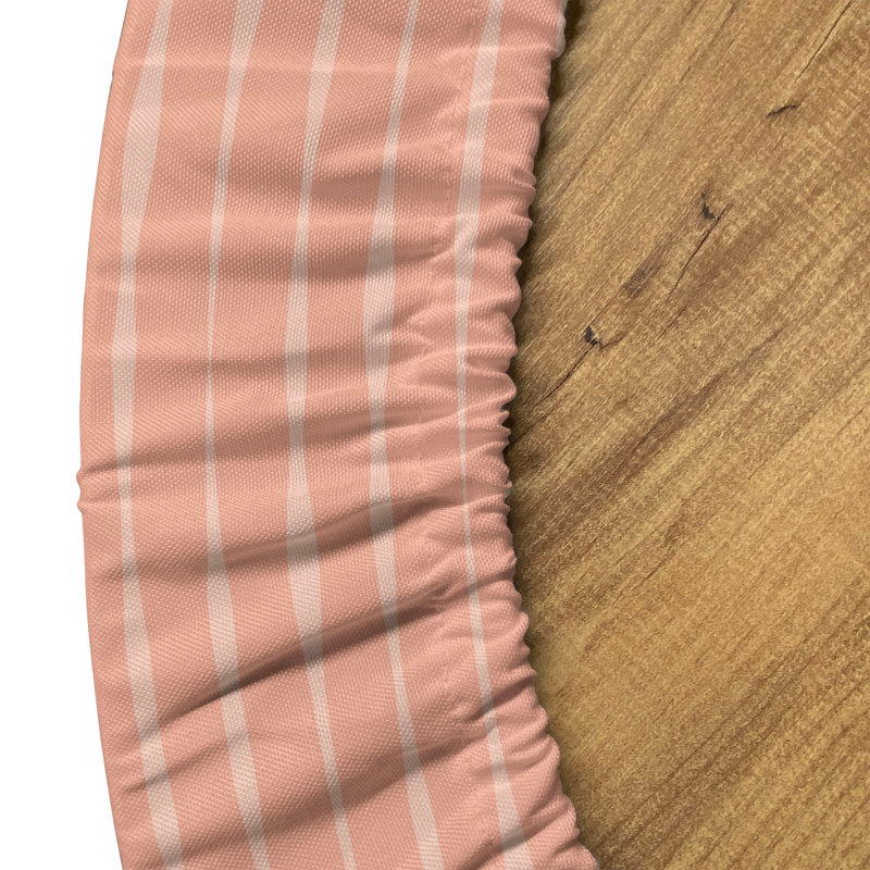 Ebern Designs Peach Fitted Round Tablecloth Coral