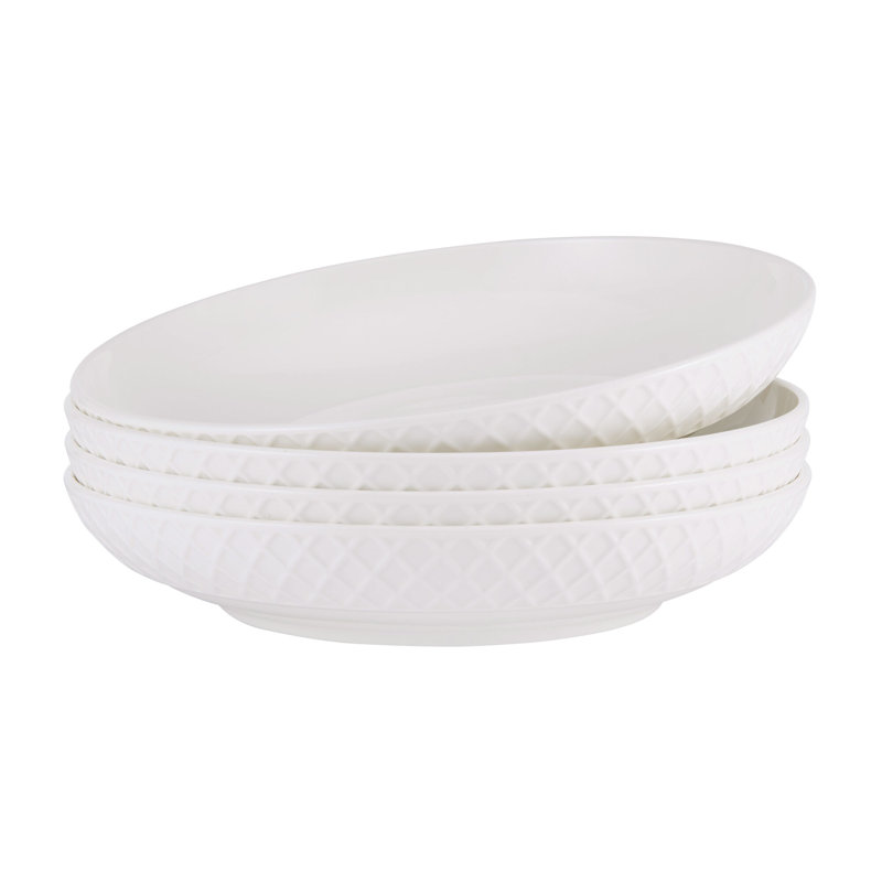 Trellis 9 in. Bone China Pasta Bowls