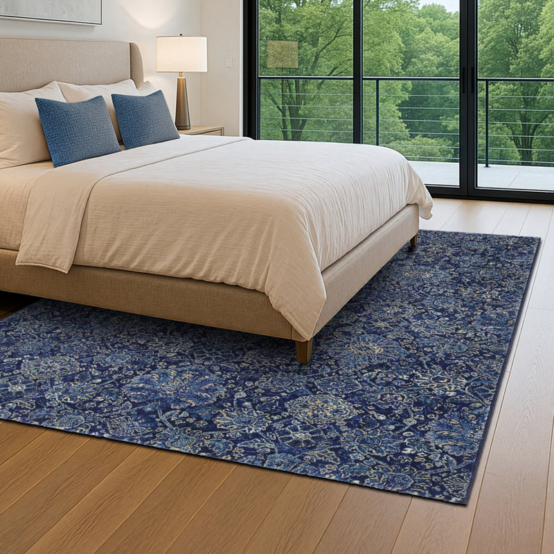  Tapis de couloir bleu marine Ullin, Tapis de couloir 2 pi 7 po x 7 pi 10 po
