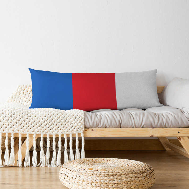 Polyester Medium Pillow, Blue/Red Middle, Aaru 