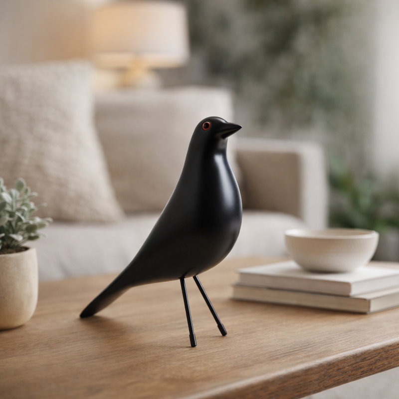 Pio Black Decorative Bird