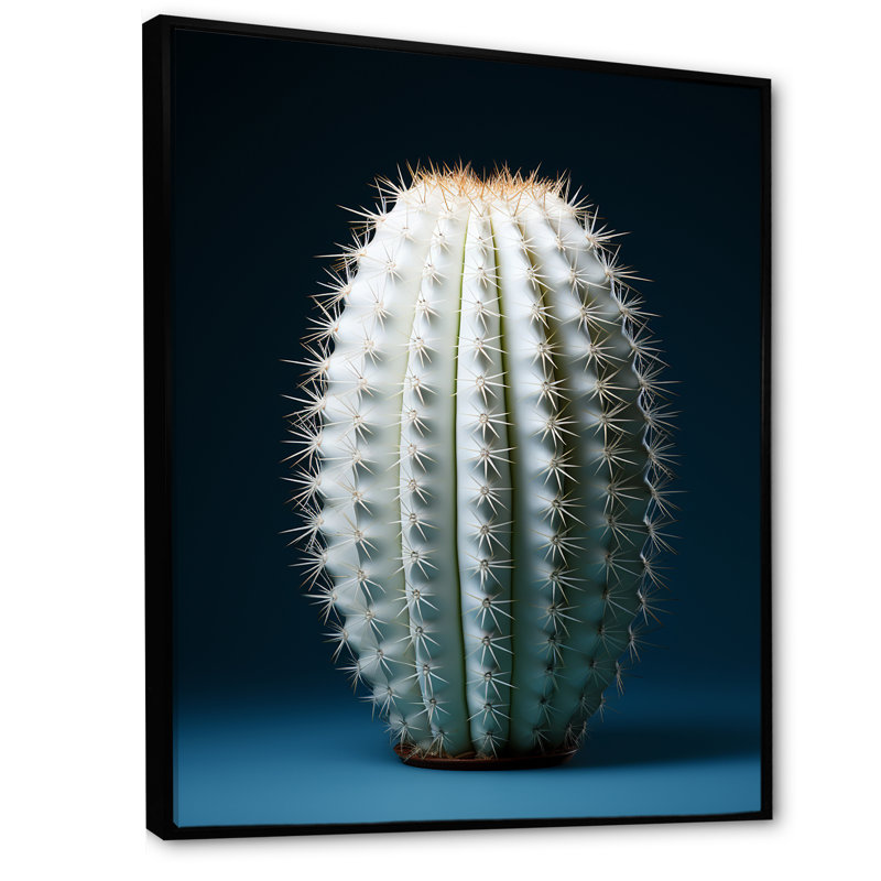 Décoration murale cactus ivoire I - Cactus, Toile tendue, H 32 po x l 16 po x P 1 po