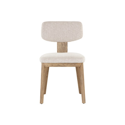RICKETT DINING CHAIR - DARK BROWN - DOVE CREAM