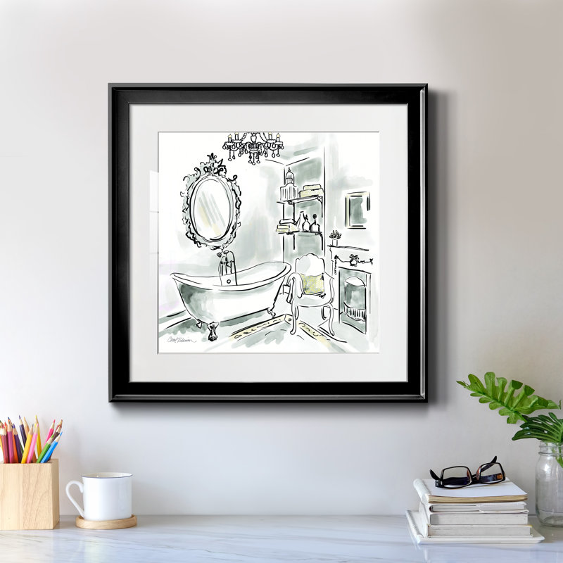 «Opulent Bath II», cadre photo, H 17,5 po x l 17,5 po x P 1,5 po, Papier encadré noir