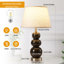 62.4cm Grey Ceramic Table Lamp With USB Ports And Bulb Included