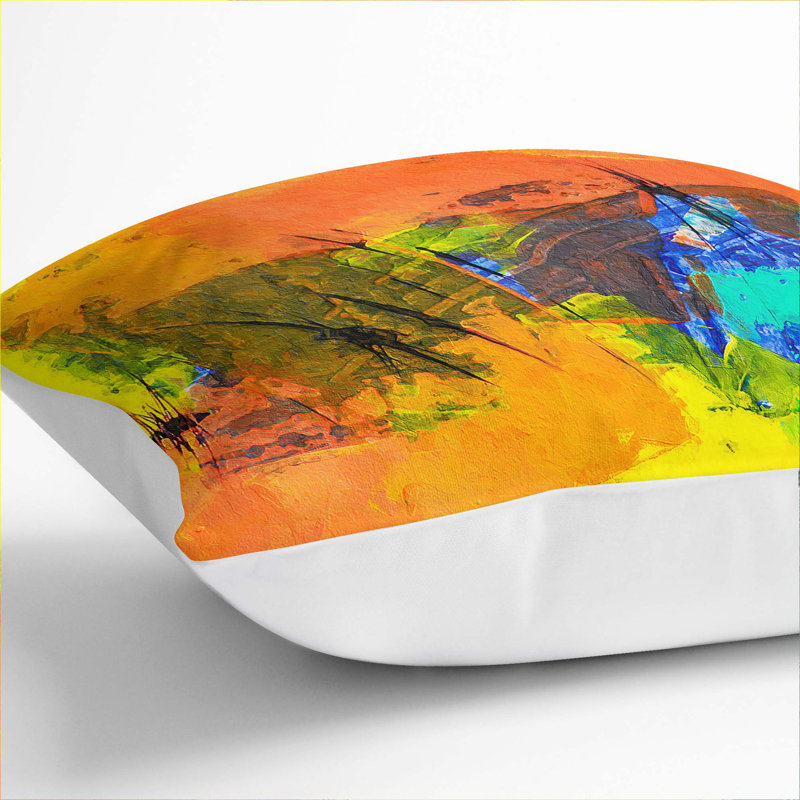 Abstract Square Throw Cushion, White, 55 x 55 cm