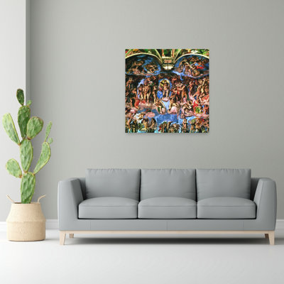 Sistine Chapel: The Last Judgement Classic Contemporary Wall Art Print by Michelangelo - Wrapped Canvas Print