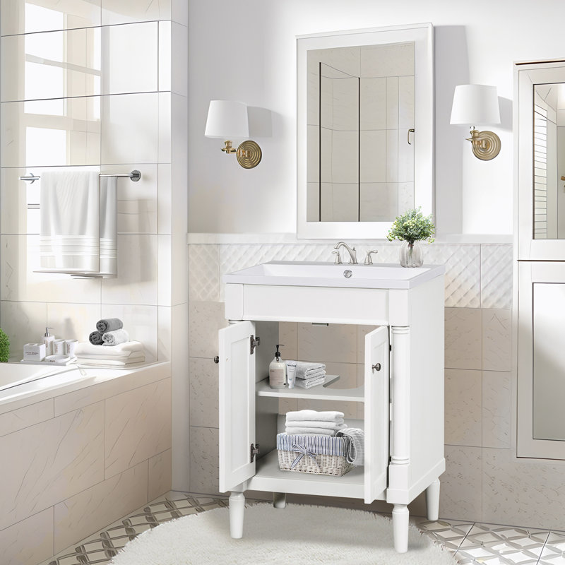 Meuble-lavabo 24 po avec lavabo supérieur, Blanc