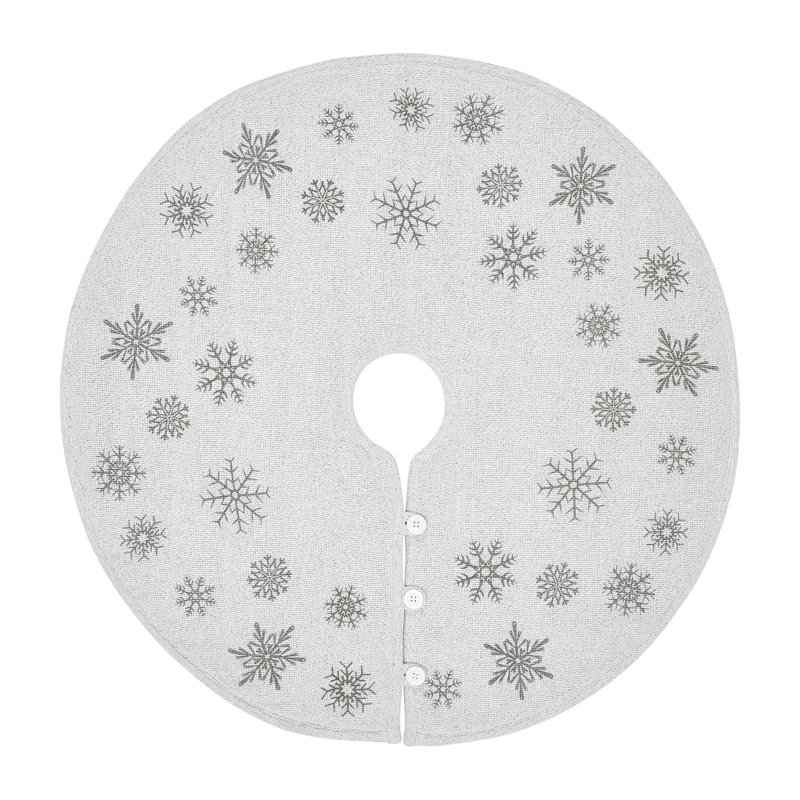 Jupe d'arbre en coton Yuletide, Blanc antique, L 36 po