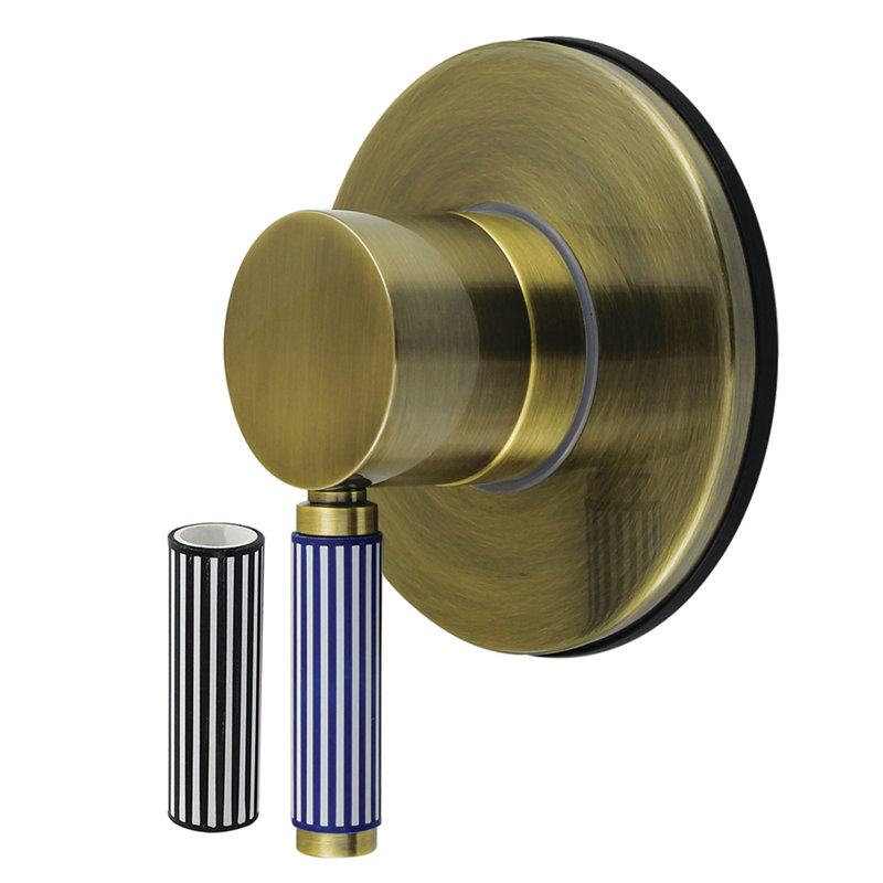 Kingston Brass Verona Single-Handle Six-Way Diverter Valve With Round Trim Kit, Antique Brass