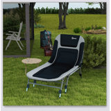 Outsunny Camping Cot for Adults, Folding Bed with Soft Padded Cushions & Headrest, 180° Adjustable