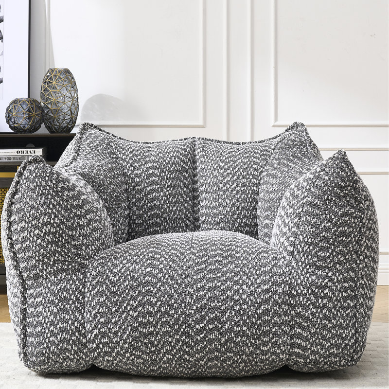 Fauteuil à billes carré en chenille - avec mousse haute résilience pour se détendre dans la chambre à coucher, le salon, la chambre de bébé du centre commercial