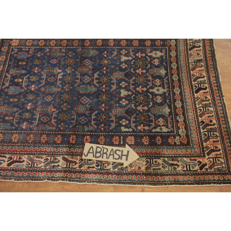 Tapis à teinture végétale antique pré-1900 3 x 4