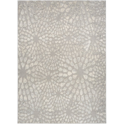 Tapis d'intérieur gris argenté 3 pi 11 po x 5 pi 11 po Ebern Designs Rhodes