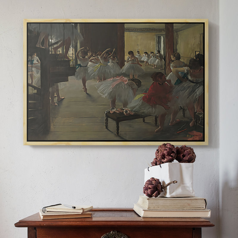 Le cours de danse, c. 1873 - Edgar Degas - Toile tendue avec châssis encadrée, 16 x 24, Naturel