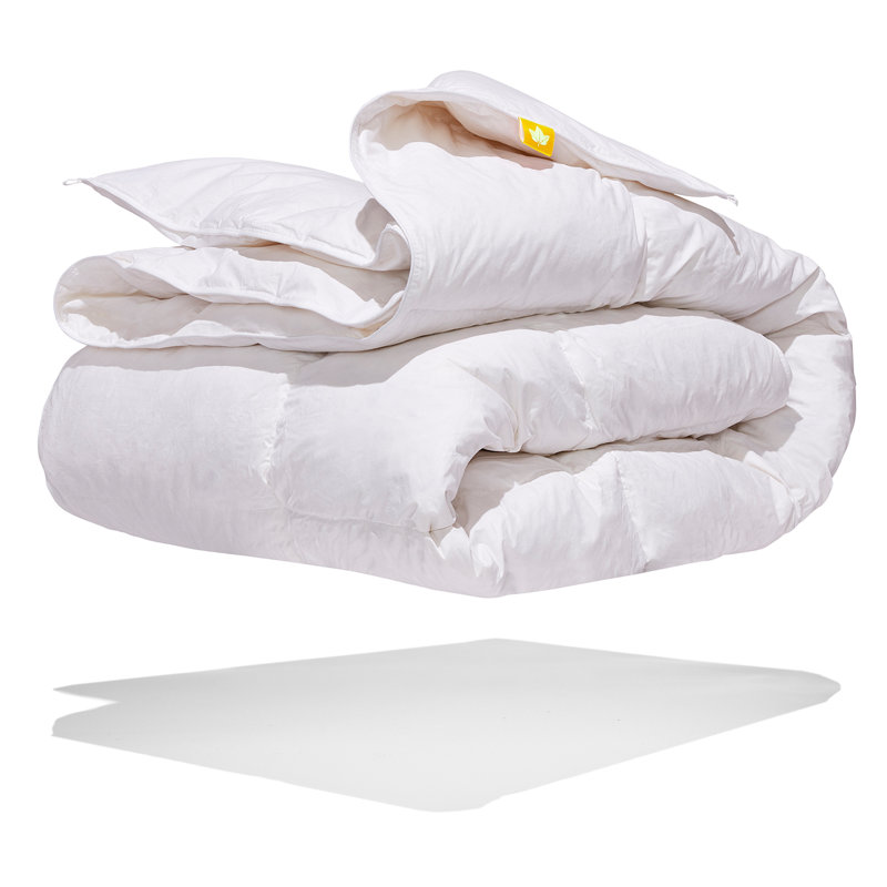 Twin Size White Cotton Feather and Down Duvet