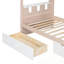 Lit superposé simple de style château avec 2 tiroirs, tablette et DEL-1451800521