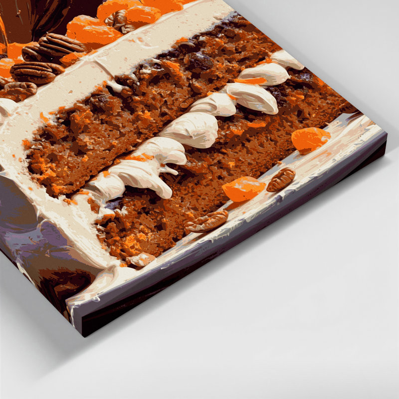 Desserts Carrot cake Brown Canvas Wall Art, H 20 po x l 24 po