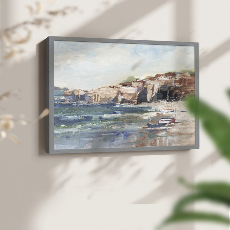 Étude Sea Cliff II - impression encadrée - réaménageable, Gris, H 22 po x l 28 po