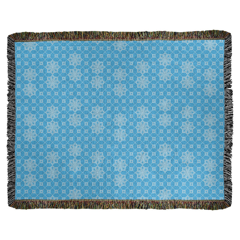 Couverture tissée Katelyn Elizabeth, L 50 po x L 60 po, Bleu sarcelle