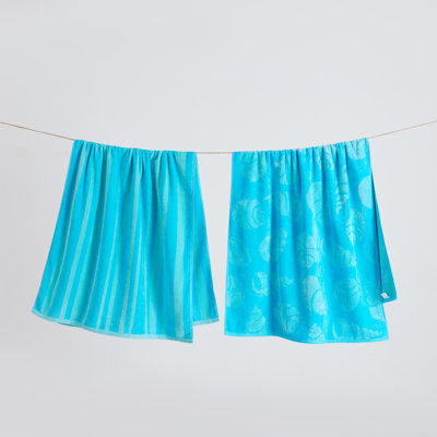 100% Cotton Jacquard Printed 2 Pack Beach Towels