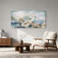 Oiseaux survolant des montagnes de marbre turquoise et or - Tableau sur toile-934906675