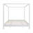 Solid Wood King Size Canopy Bed Frame with Four Poster Support, No Box Spring Needed, Elegant White Finish
