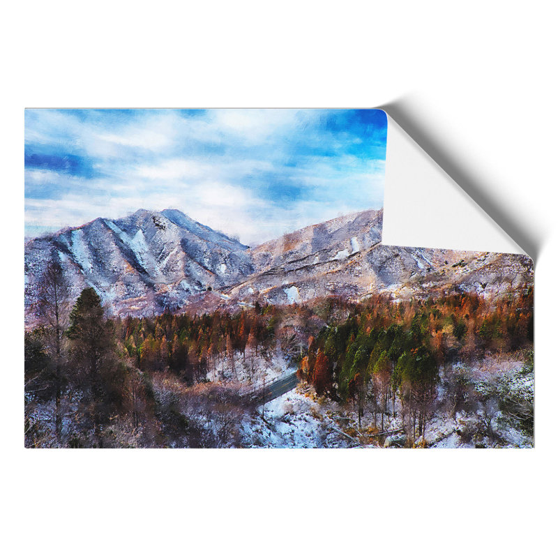 Mountain View Painting - Frameless Print, 30cm H x 42cm W x 0.1cm D