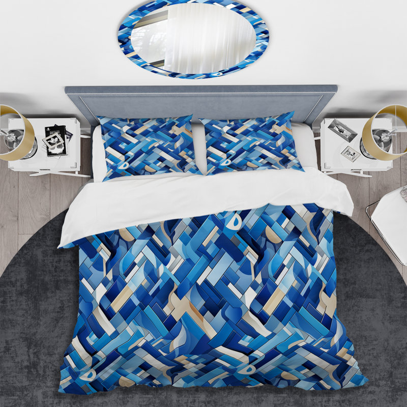 Ensemble de housse de couette Cobalt, Housse de couette simple + 1 taie décorative stan