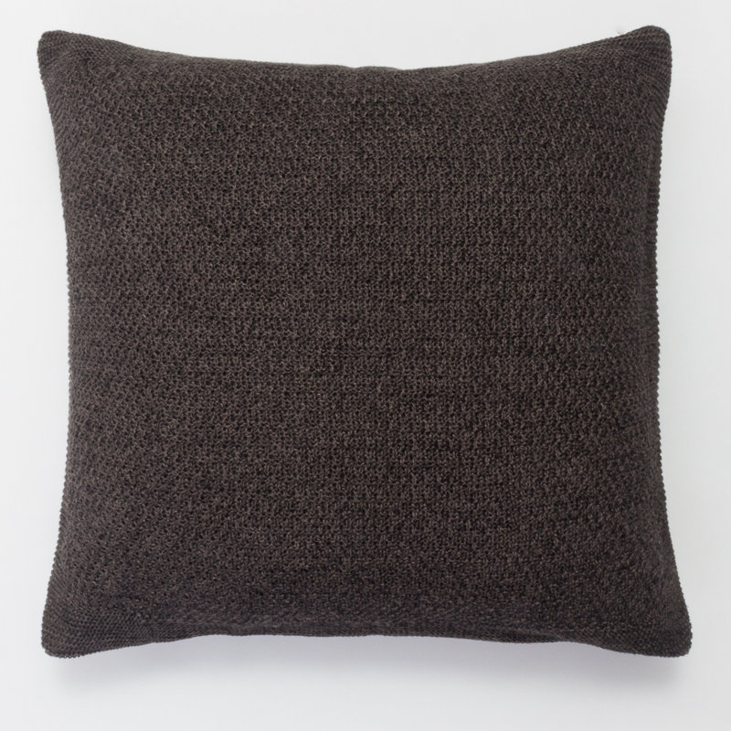Lizzie Square Pillow Cover & Insert, Dark Brown