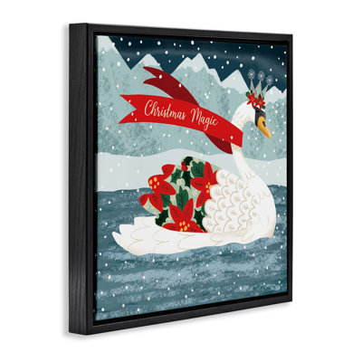 Christmas Magic Enchanted Swan Floating Frame, design by Jilly Jack Designs