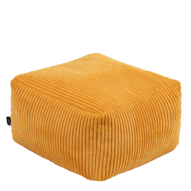 icon Amara Beanbag Footstool Corduroy Navy Blue, Ochre Yellow