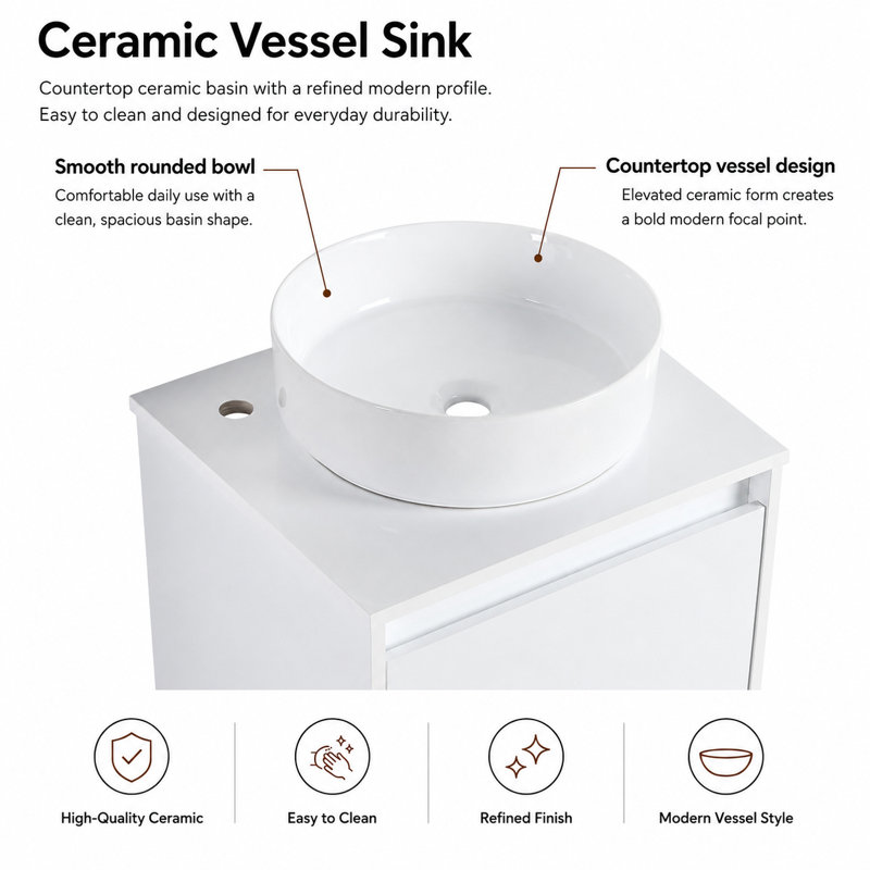 Meuble-lavabo autoportant cube 20 "(RTA), 20", White