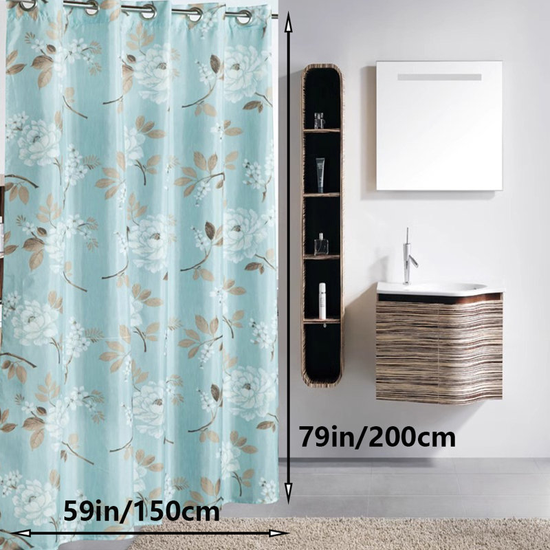 Rideau de douche sans crochets, H 79 po x l 59 po