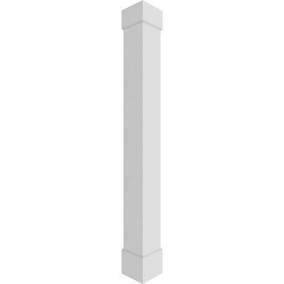 Square Non-Tapered Smooth PVC Endura-Craft Column Wrap Kit, Standard Capital & Base