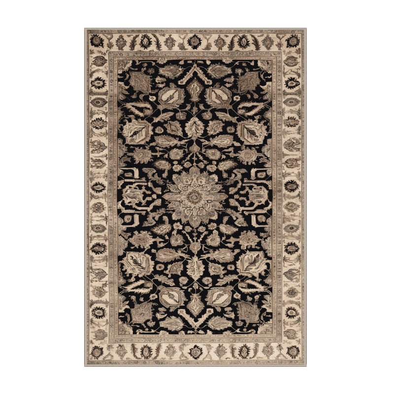 Machine Washable Persian Beige Area Rug, Rectangle 2' x 3'