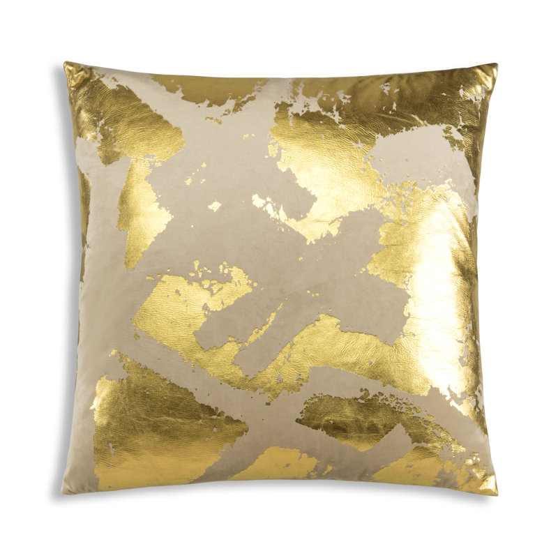 Zara Velvet Reversible Throw Pillow, Beige