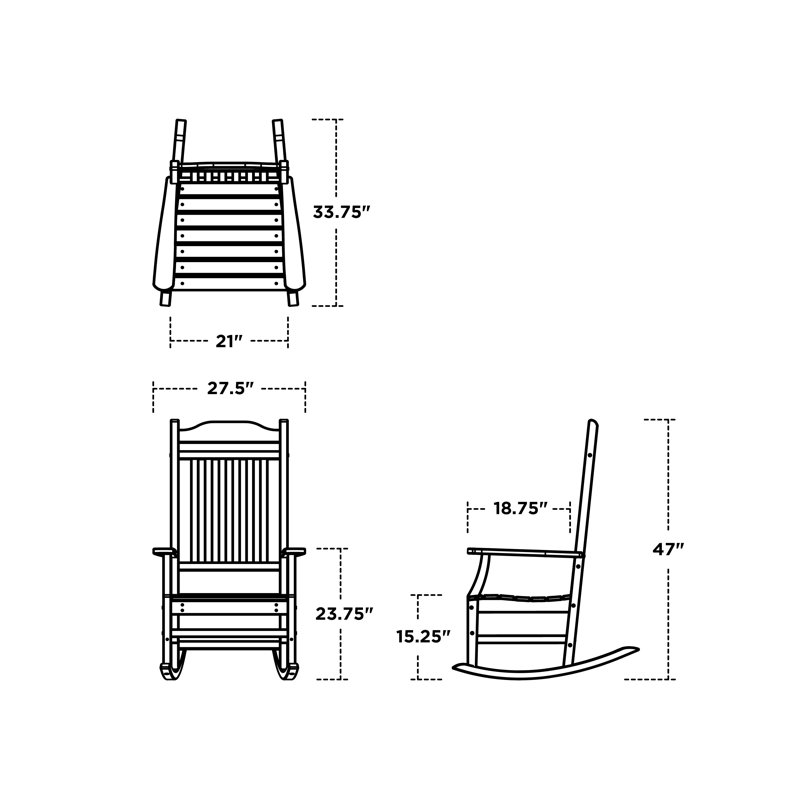 Chaise berçante Cottage, Teck