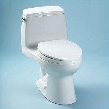 UltraMax® Eco 1.28 GPF (Water Efficient) Elongated One-Piece Toilet (Seat Included), Left-Hand, Cotton