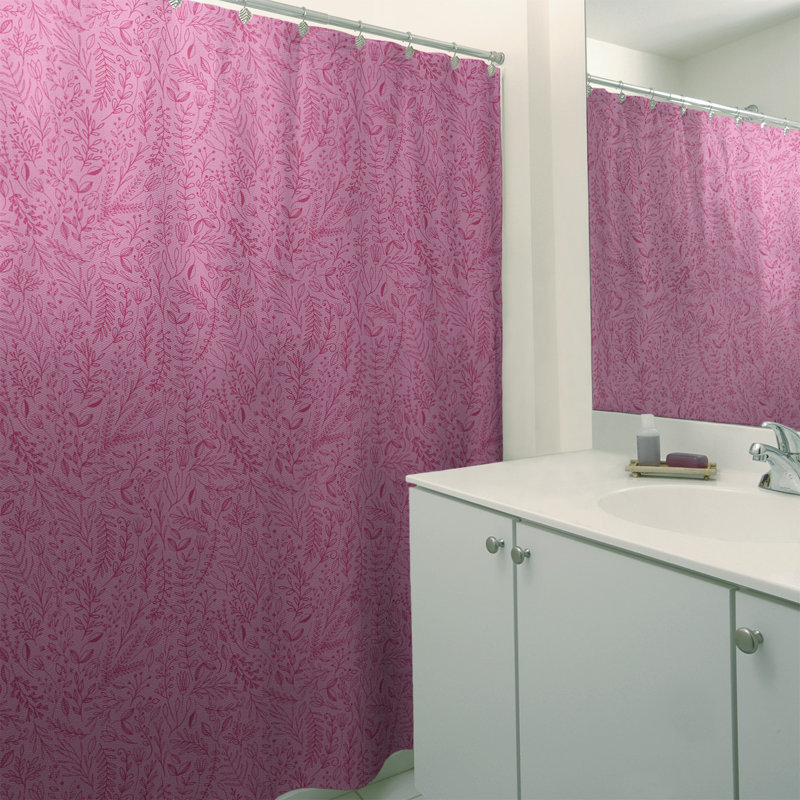 Rideau de douche simple à motif floral ditsy classique, Rose clair