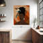 Impression sur toile florale, femme noire-77156665