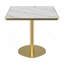 Table de salle à manger carrée moderne avec plateau en faux marbre, assemblage facile, structure en métal robuste, 31,5 pouces de diamètre