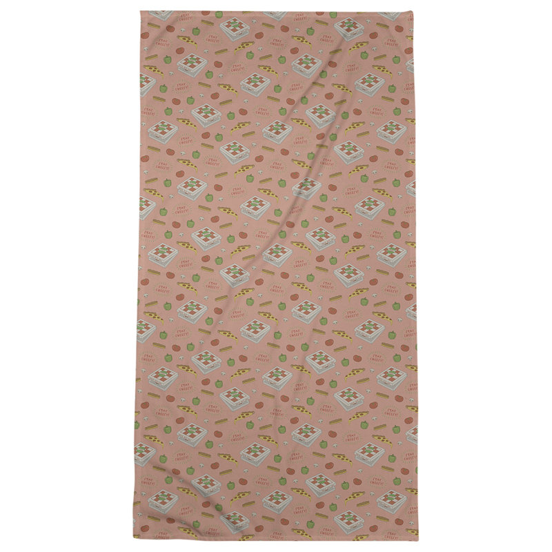 Katelyn Elizabeth Cotton Blend Bath Towel, Orange/White