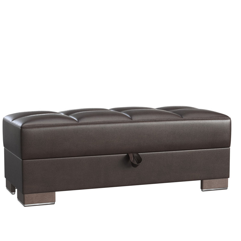 Repose-pieds avec rangement Primenest Skyhaven, Marron clair
