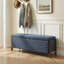  Banc de rangement rembourré 48 po avec pieds en bois massif 48 po-1883371488