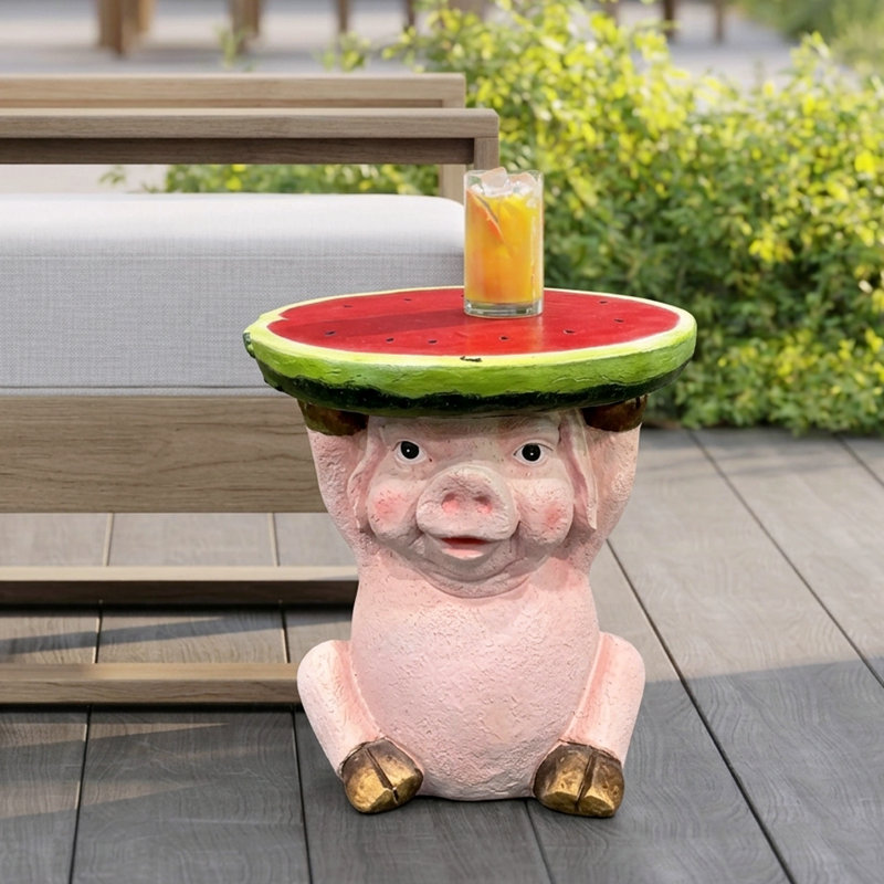 Table d'appoint fantaisie en résine d'ananas Dovarix, Pig