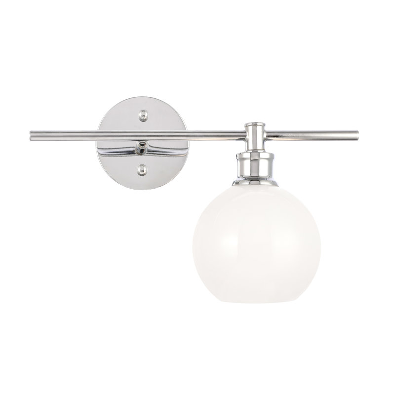 Drinkard Dimmable Bath Sconce, Frosted White, Chrome