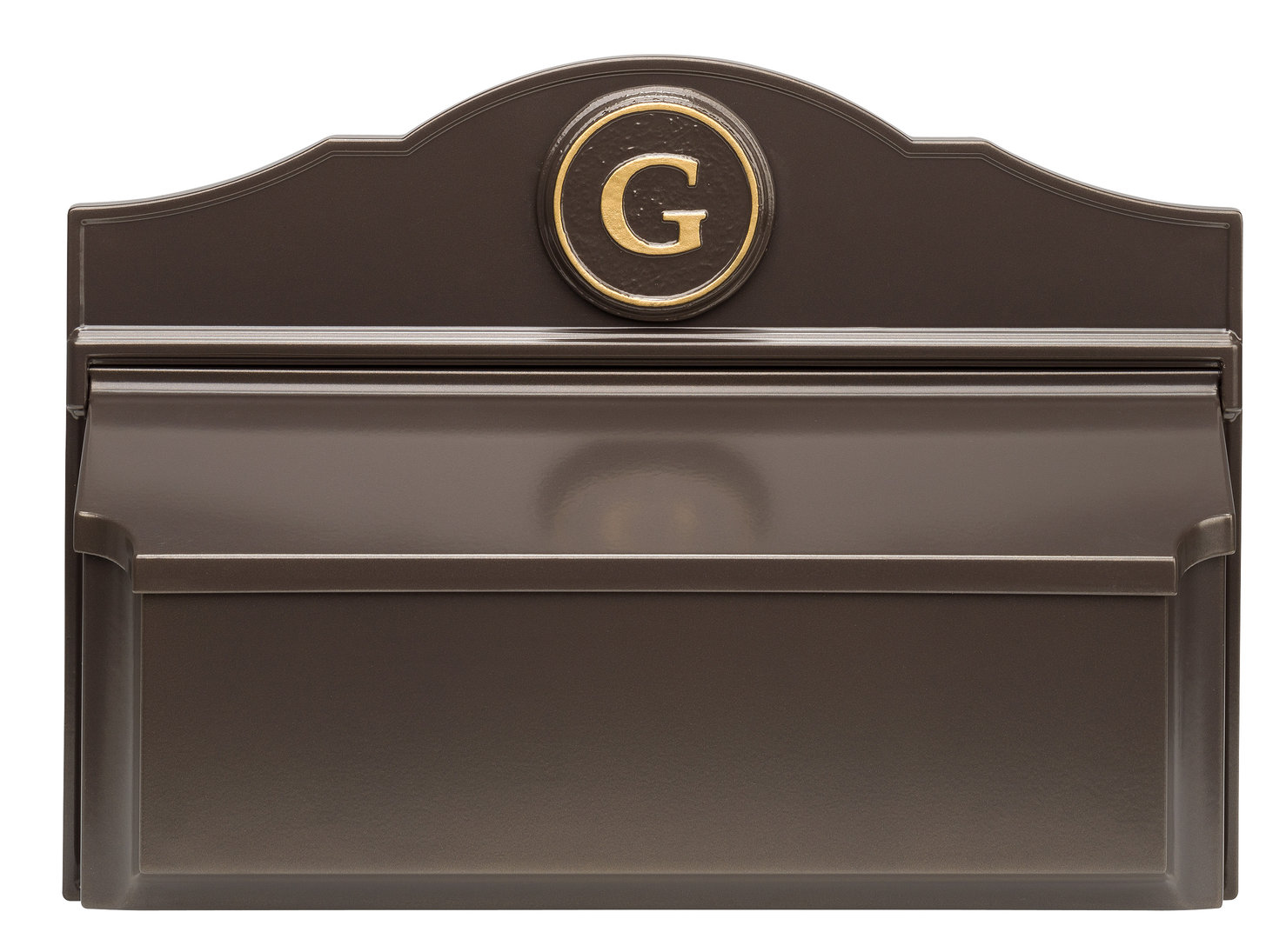 Colonial Wall Mounted Mailbox, Brown/Gold, Yes